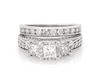 Thumbnail Image 1 of Previously Owned Princess-Cut Diamond Three-Stone Bridal Set 1-7/8 ct tw 10K & 14K White Gold Size 6.75