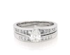 Thumbnail Image 1 of Previously Owned Pear-Shaped Diamond Bridal Set 1-1/5 ct tw 14K White Gold Size 5.75