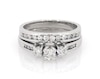Thumbnail Image 1 of Previously Owned Round-Cut Diamond Three-Stone Bridal Set 5/8 ct tw 14K White Gold Size 8
