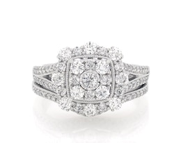Previously Owned Multi-Diamond Bridal Set 1-7/8 ct tw 14K White Gold Size 10.75