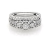 Thumbnail Image 1 of Previously Owned Round-Cut Diamond Three-Stone Bridal Set 7/8 ct tw 10K White Gold Size 5.25