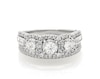 Thumbnail Image 1 of Previously Owned Round-Cut Diamond Three-Stone Bridal Set 1-1/5 ct tw 10K White Gold Size 9