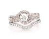 Thumbnail Image 1 of Previously Owned Round-Cut Diamond Bypass Halo Bridal Set 1-1/5 ct tw 14K Two-Tone Gold Size 6.75