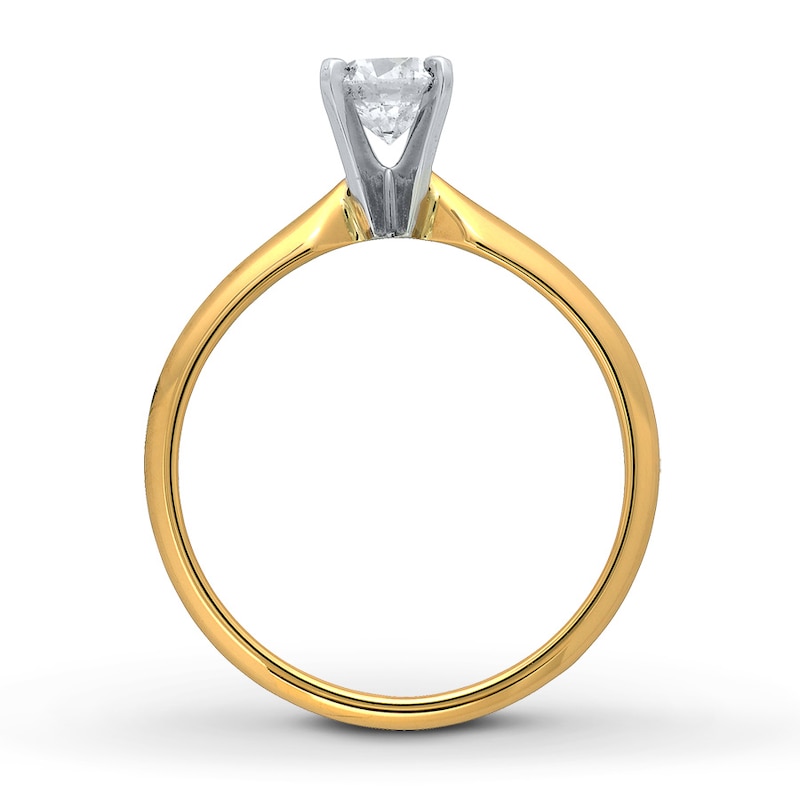 Main Image 2 of Previously Owned Certified Diamond Ring 1/2 Carat Round-cut 14K Yellow Gold