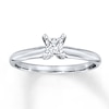 Thumbnail Image 1 of Previously Owned Diamond Solitaire Ring 1/3 carat Princess-Cut 14K White Gold (I/I2)