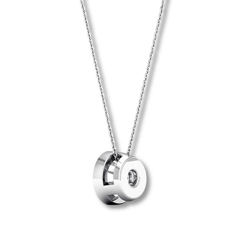 Main Image 4 of Previously Owned Diamond Solitaire Necklace 1/2 ct 14K White Gold 16"