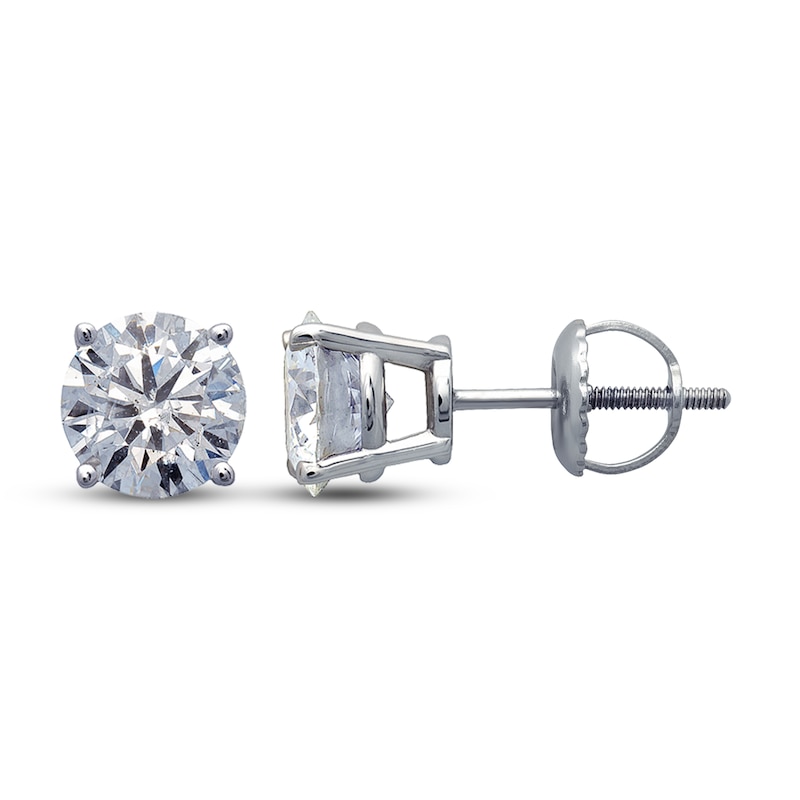 Main Image 1 of Previously Owned Certified Diamond Round-cut Solitaire Earrings 1 ct tw 18K White Gold