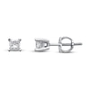 Thumbnail Image 1 of Previously Owned Certified Princess-Cut Diamond Solitaire Stud Earrings 1/3 ct tw 18K White Gold (I/I1)