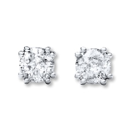 Previously Owned Diamond Solitaire Earrings 1 ct tw Round-cut 10K White Gold (J/I3)