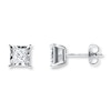 Thumbnail Image 1 of Previously Owned Radiant Reflections 3/4 ct tw Princess-cut Diamonds 10K White Gold Earrings (J/I3)
