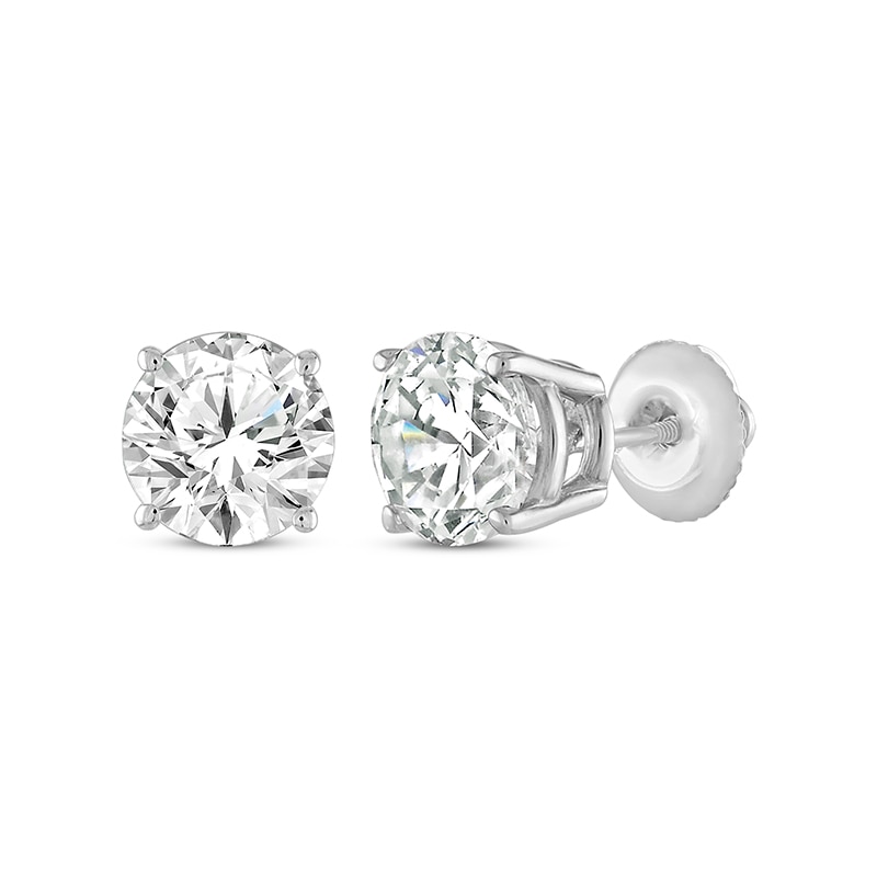 Main Image 1 of Previously Owned Diamond Solitaire Earrings 1 ct tw Round-cut 14K White Gold