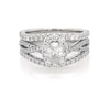 Thumbnail Image 1 of Previously Owned THE LEO First Light Diamond Oval-Cut Halo Bridal Set 1-3/8 ct tw 14K White Gold Size 6.75
