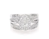 Thumbnail Image 1 of Previously Owned Pear-Shaped Diamond Double Halo Bridal Set 3/4 ct tw 14K White Gold Size 5.75