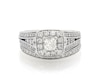 Thumbnail Image 1 of Previously Owned Princess-Cut Diamond Halo Bridal Set 1-1/3 ct tw 14K White Gold Size 7.25