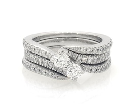 Previously Owned Ever Us Round-Cut Diamond Two-Stone Bridal Set 1 ct tw 14K White Gold Size 6.5
