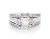 Thumbnail Image 1 of Previously Owned Princess-Cut Diamond Three-Stone Bridal Set 1-1/3 ct tw 14K White Gold Size 7.5