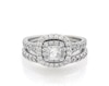 Thumbnail Image 1 of Previously Owned Neil Lane Princess-Cut Diamond Double Halo Bridal Set 1 ct tw 14K White Gold Size 4.75