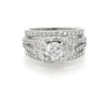 Thumbnail Image 1 of Previously Owned Round-Cut Diamond Halo Bridal Set 1-5/8 ct tw 14K White Gold Size 5.75