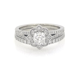Previously Owned Neil Lane Cushion-Cut Diamond Bridal Set 1 ct tw 14K White Gold Size 5.25