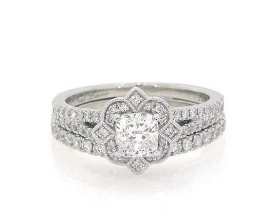 Previously Owned Neil Lane Cushion-Cut Diamond Bridal Set 1 ct tw 14K White Gold Size 5.25