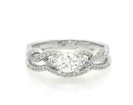 Previously Owned Round-Cut Diamond Bridal Set 7/8 ct tw 14K White Gold Size 7.25