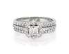 Thumbnail Image 1 of Previously Owned Princess-Cut Diamond Scalloped Halo Bridal Set 1-1/8 ct tw 14K White Gold Size 6.5