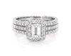 Thumbnail Image 1 of Previously Owned Emerald-Cut Diamond Bridal Set 1-1/5 ct tw 14K White Gold Size 7.25