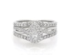Thumbnail Image 1 of Previously Owned Pear-Shaped Diamond Double Halo Bridal Set 7/8 ct tw 14K White Gold Size 8.25