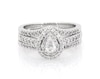 Thumbnail Image 1 of Previously Owned Pear-Shaped Diamond Double Halo Bridal Set 5/8 ct tw 10K White Gold Size 6.75