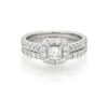 Thumbnail Image 1 of Previously Owned Princess-Cut Diamond Halo Bridal Set 1-1/6 ct tw 14K White Gold Size 6