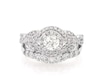 Thumbnail Image 1 of Previously Owned Round-Cut Diamond Halo Bridal Set 1-1/3 ct tw 14K White Gold Size 6.5