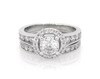 Thumbnail Image 1 of Previously Owned Round-Cut Diamond Halo Bridal Set 1-1/3 ct tw 14K White Gold Size 5.75