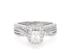 Thumbnail Image 1 of Previously Owned Neil Lane Radiant-Cut Diamond Halo Bridal Set 1-1/5 ct tw 14K White Gold Size 7.25