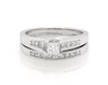 Thumbnail Image 1 of Previously Owned Princess-Cut Diamond Bridal Set 5/8 ct tw 14K White Gold Size 6.5