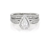 Thumbnail Image 1 of Previously Owned Pear-Shaped Diamond Halo Bridal Set 1-1/8 ct tw 14K White Gold Size 6