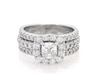 Thumbnail Image 1 of Previously Owned Neil Lane Cushion-Cut Diamond Halo Bridal Set 1-7/8 ct tw 14K White Gold Size 5.5