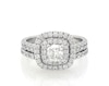 Thumbnail Image 1 of Previously Owned Neil Lane Cushion-Cut Diamond Double Halo Bridal Set 1-1/2 ct tw 14K White Gold Size 5