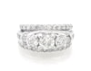 Thumbnail Image 1 of Previously Owned Round-Cut Diamond Three-Stone Bridal Set 2-5/8 ct tw 14K White Gold Size 6