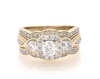 Thumbnail Image 1 of Previously Owned Round-Cut Diamond Three-Stone Bridal Set 1-1/3 ct tw 14K White Gold Size 7