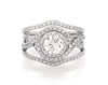 Thumbnail Image 1 of Previously Owned Round-Cut Diamond Halo Bridal Set 1-1/2 ct tw 14K White Gold Size 6