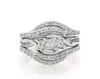 Thumbnail Image 1 of Previously Owned Princess-Cut Diamond Three-Stone Bridal Set 7/8 ct tw 10K White Gold Size 6