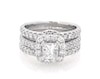 Thumbnail Image 1 of Previously Owned Neil Lane Princess-Cut Diamond Halo Bridal Set 2-1/8 ct tw 14K White Gold Size 5.5