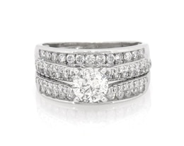 Previously Owned Round-Cut Diamond Bridal Set 1-1/2 ct tw 14K White Gold Size 7