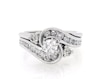 Thumbnail Image 1 of Previously Owned Round-Cut Diamond Bypass Bridal Set 1 ct tw 14K White Gold Size 7.25