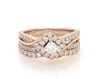 Thumbnail Image 1 of Previously Owned THE LEO Diamond Princess-Cut Halo Bridal Set 1-1/6 ct tw 14K Rose Gold Size 6.5