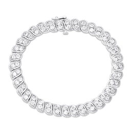 Previously Owned Diamond Swirl Link Bracelet 1 ct tw Sterling Silver 7.25"