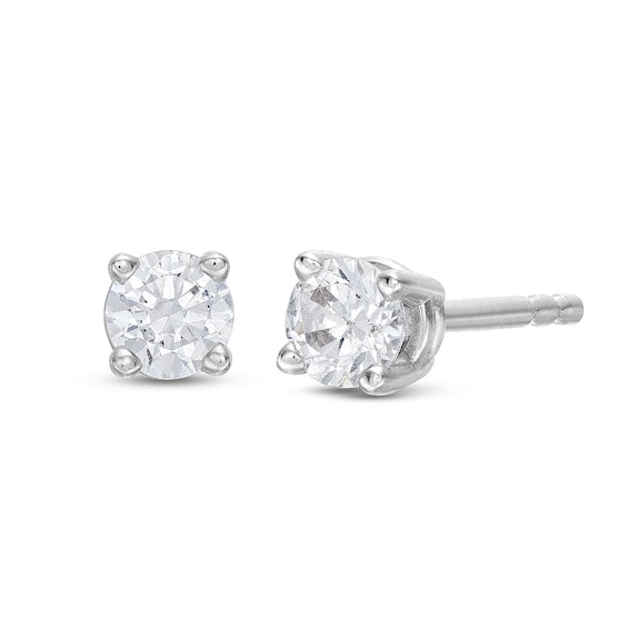 Previously Owned Diamond Solitaire Earrings 1/4 ct tw Round-cut 14K White Gold (J/I2)