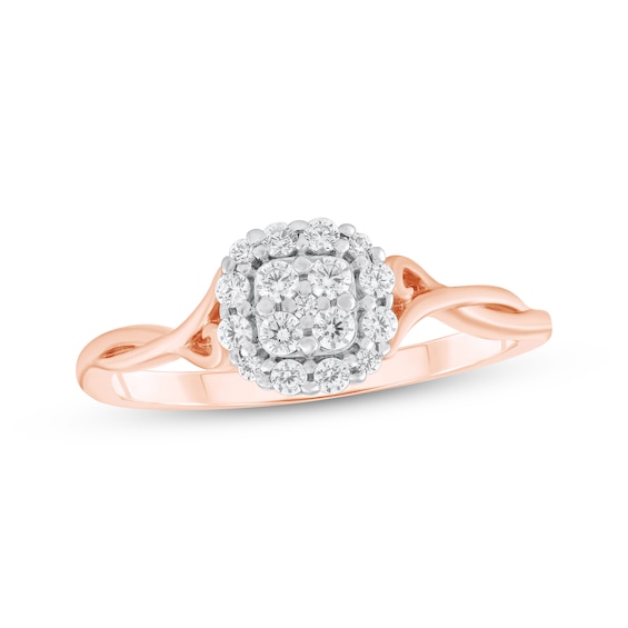 Previously Owned Diamond Cushion Frame Ring 1/4 ct tw 10K Two-Tone Gold