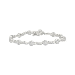 Previously Owned KAY Lab-Grown Diamonds Wavy Link Bracelet 1 ct tw 10K White Gold 7"