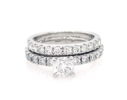 Previously Owned Round-Cut Diamond Bridal Set 1-5/8 ct tw 14K White Gold Size 5.5